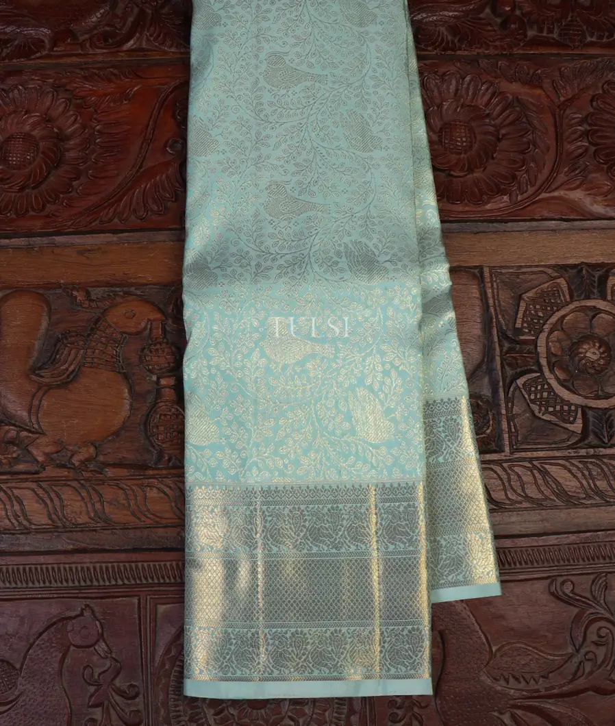 Powder Blue Kanjivaram Silk Saree T642474-image