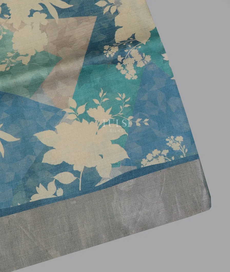 Multicolour Tussar Printed Saree T645754-image