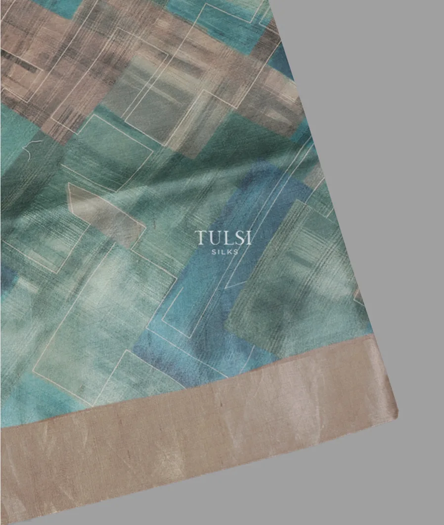 Multicolour Tussar Printed Saree T645711-image