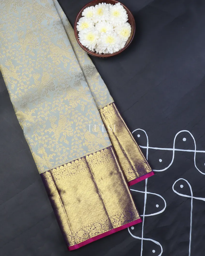 Pale Blue Kanjivaram Silk Saree T651441-image