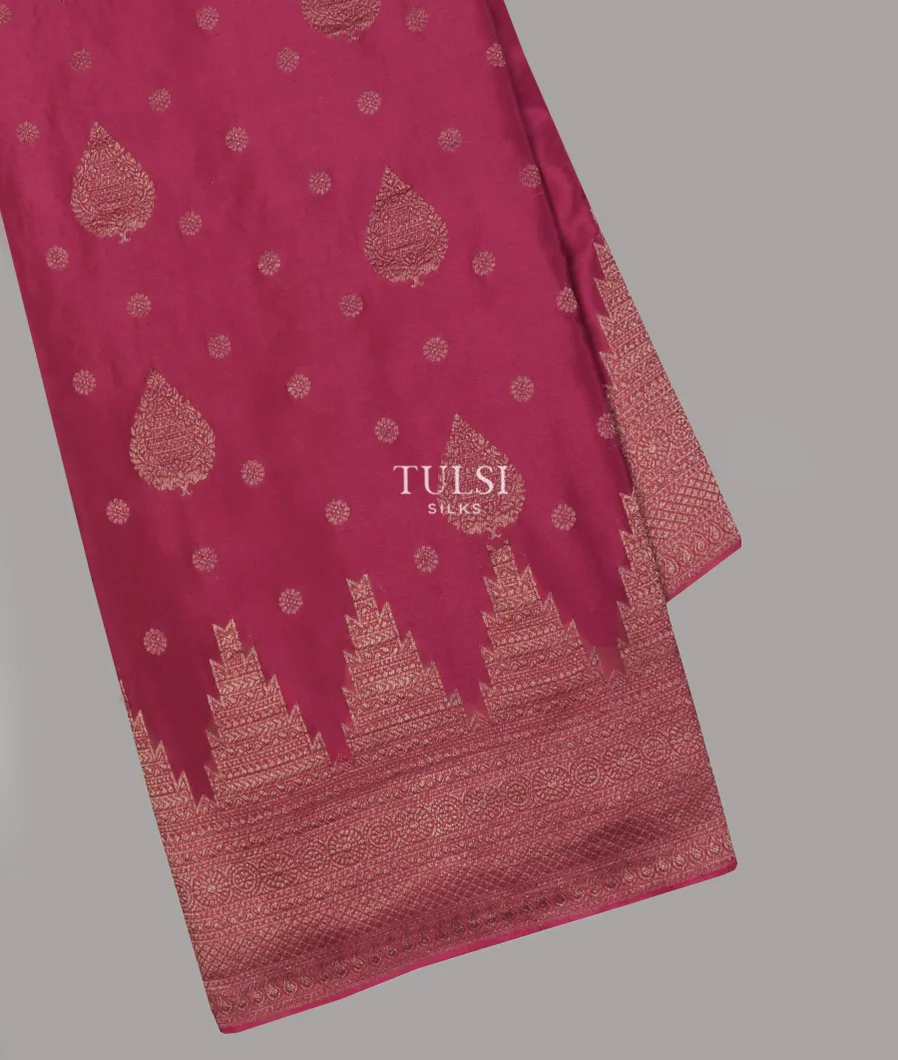 Dark Pink Mysore Crepe Silk Saree T649987-image