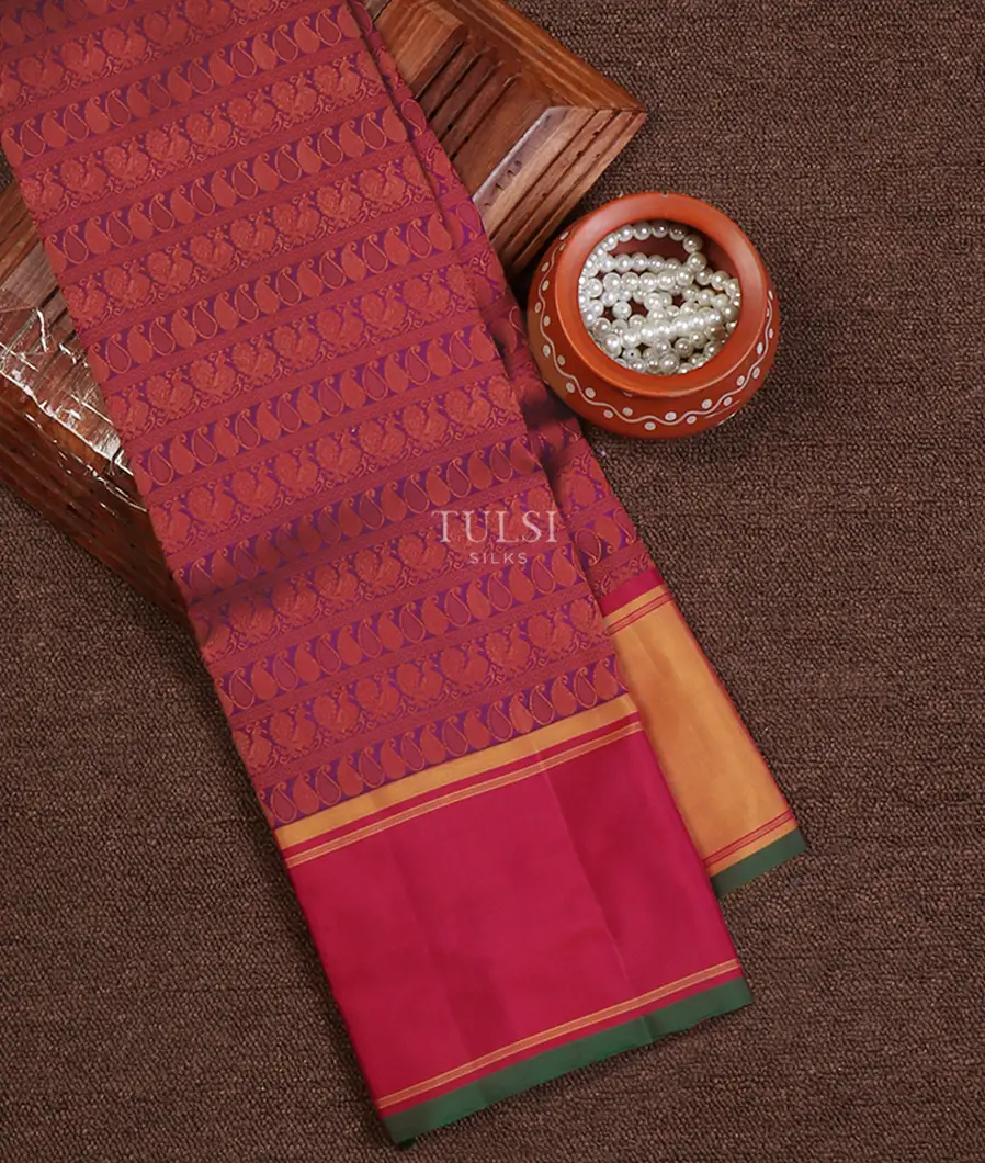 Burgundy Kanjivaram Silk Saree T572520-1-image