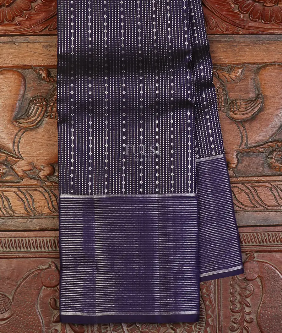Midnight Blue Kanjivaram Silk Saree T651661-image