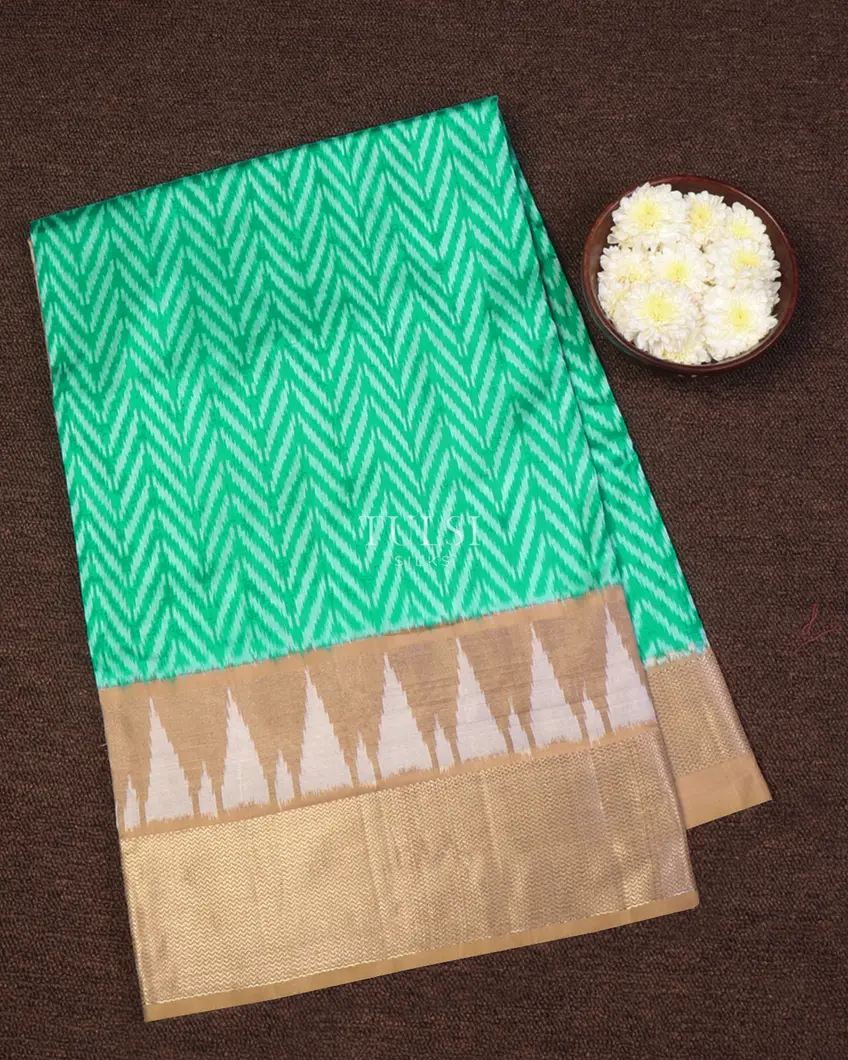 Green Ikat Silk Saree T651100-image
