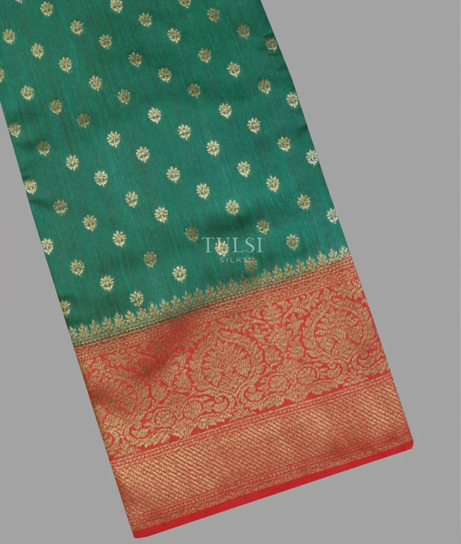 Green Banaras Tussar Saree T587680-image