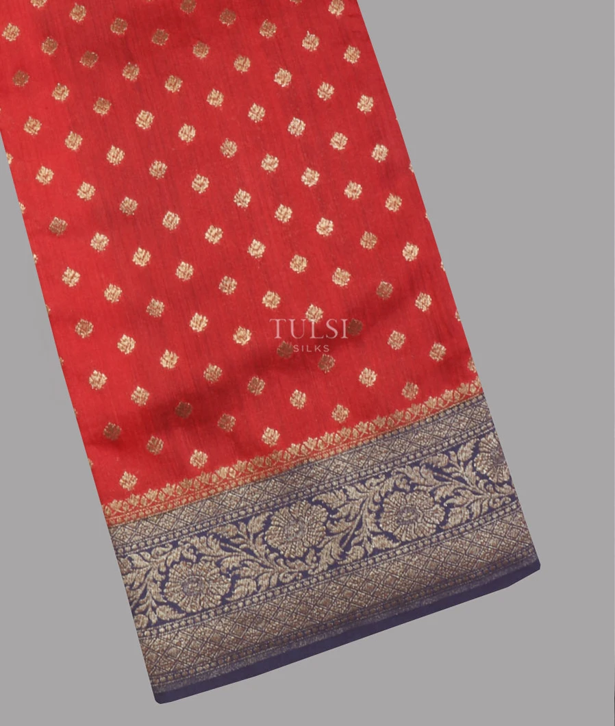 Red Banaras Tussar Saree T555893-1-image