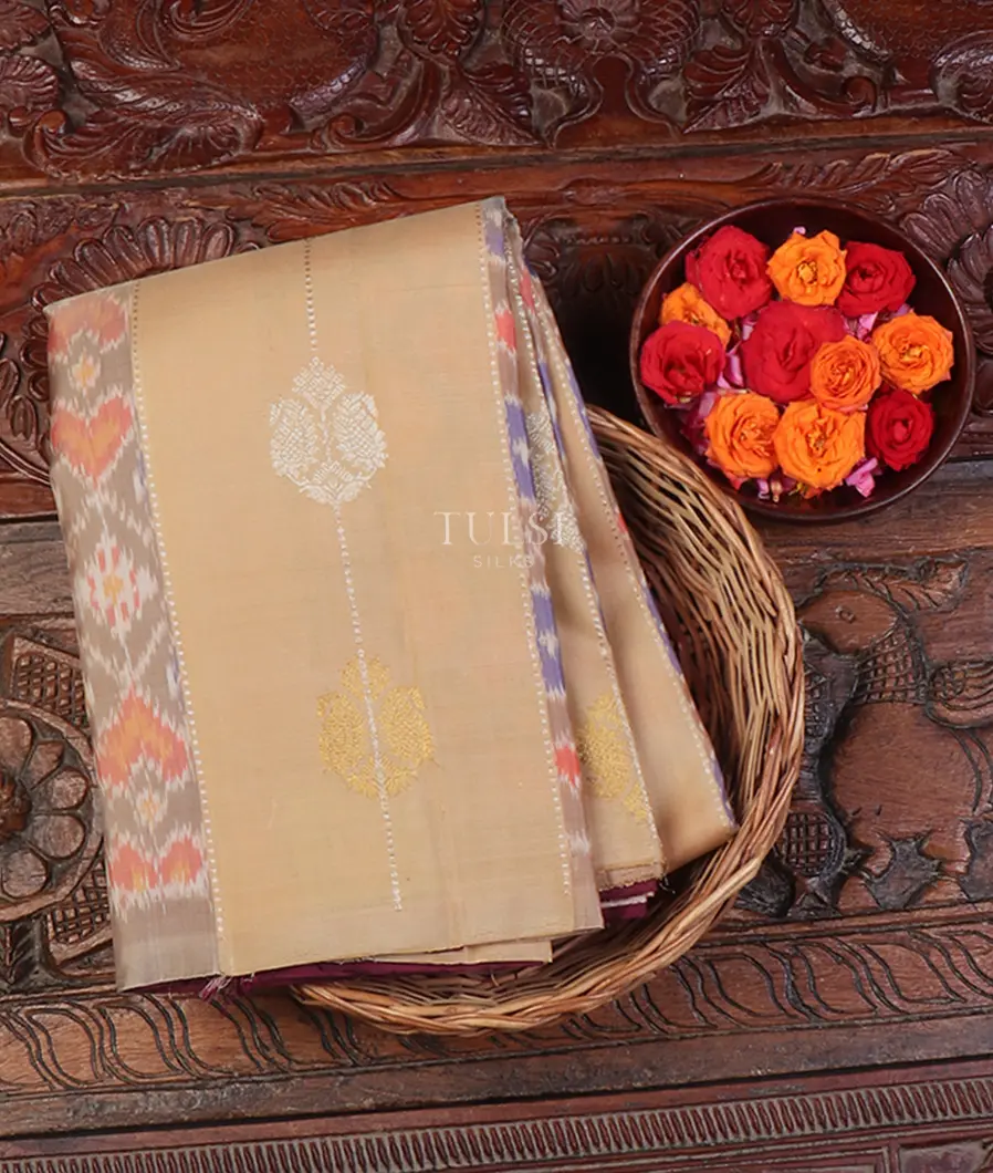 Beige Kanjivaram Silk Saree T651623-image