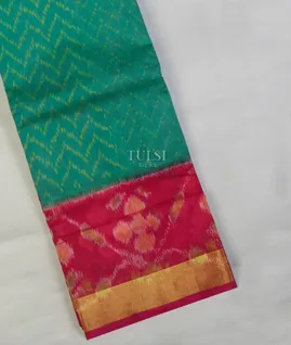 peacock-blue-pochampalli-silk-cotton-saree-t650419-t650419-a