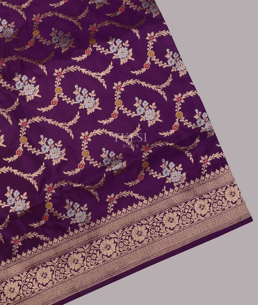 Purple Banaras Silk Saree T651579-image