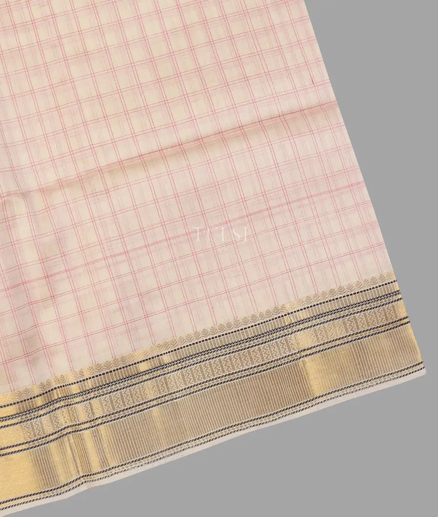 Off - White Silk Cotton Saree T651858-image