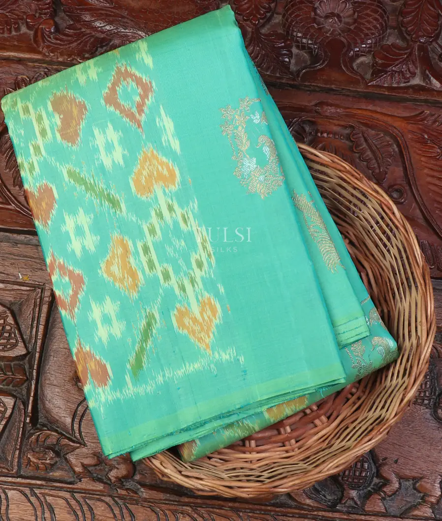 Greenish Blue Kanjivaram Silk Saree T652823-image