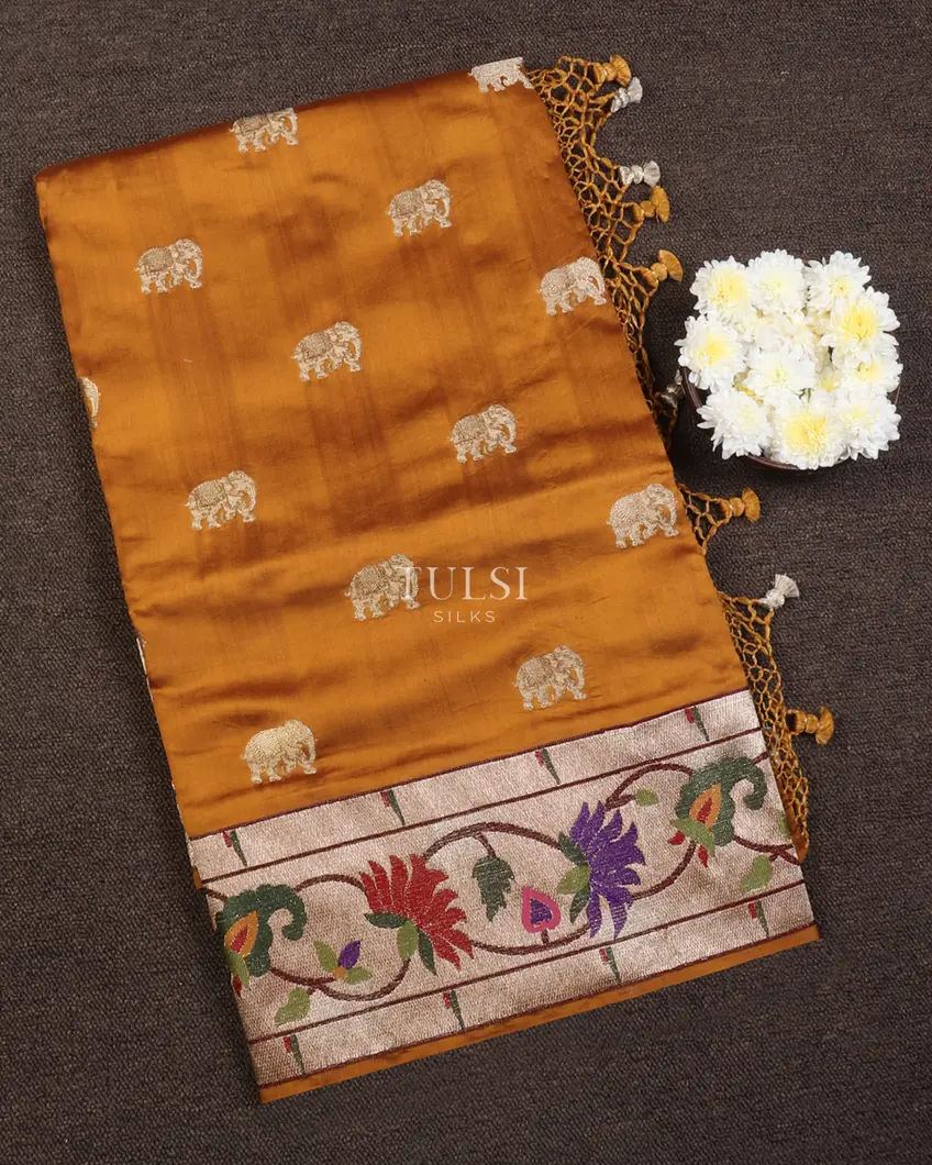 Mustard Yellow Banaras Silk Saree T652896-image