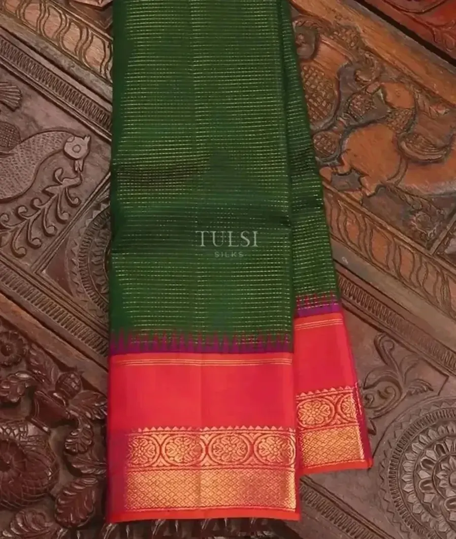 Bottle Green Kanjivaram Silk Saree T655496-image