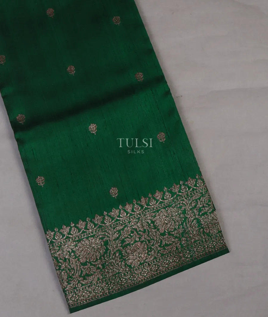 Green Banaras Tussar Saree T654358-image