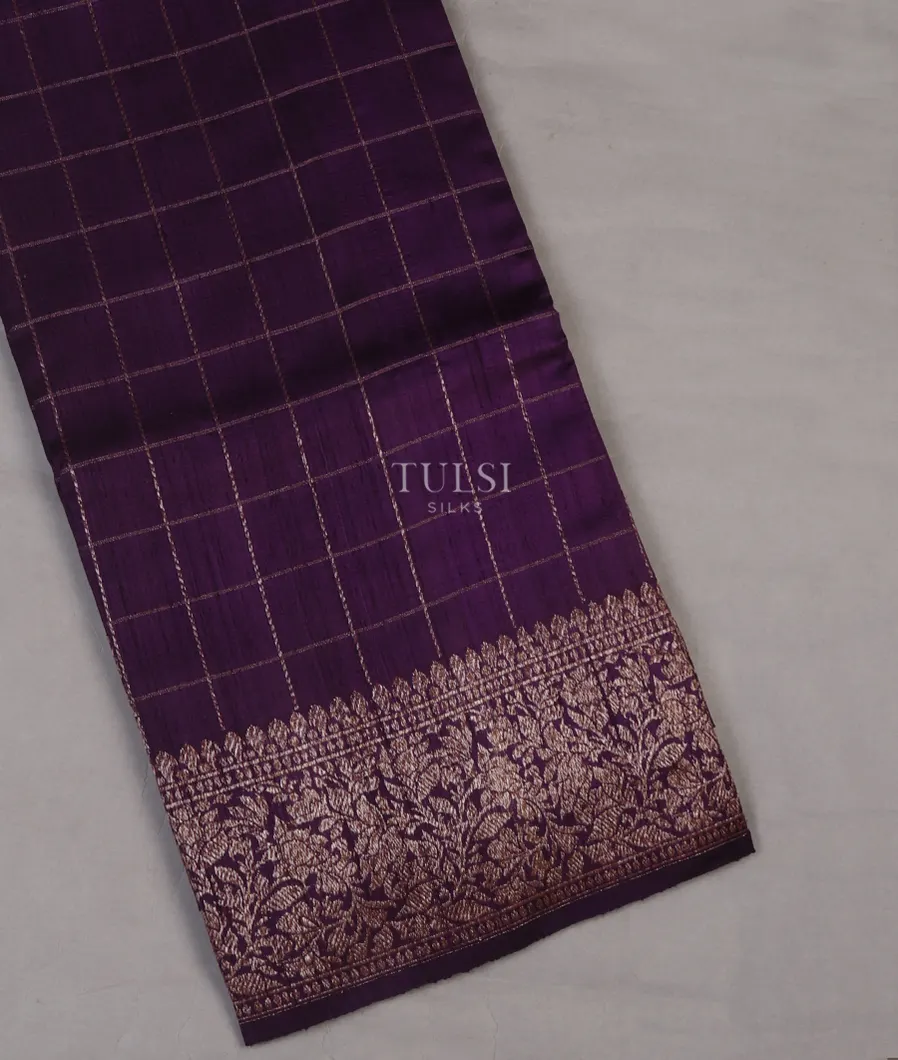Purple Banaras Tussar Saree T654377-image