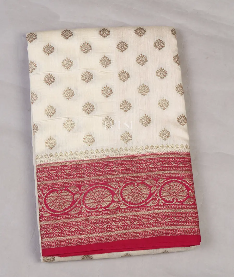 Off - White Banaras Tussar Saree T654490-image
