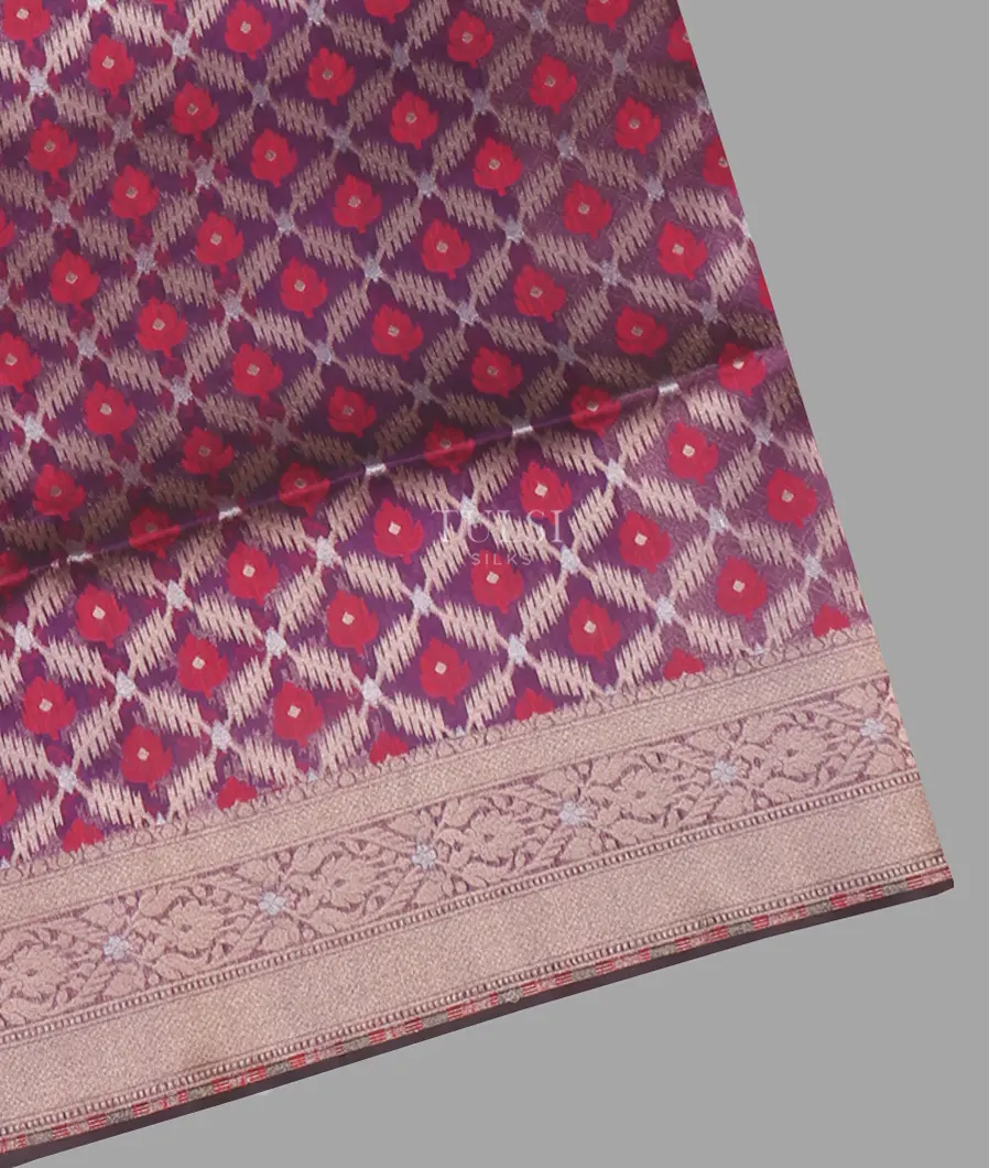 Purple Banaras Organza Saree T637407-image