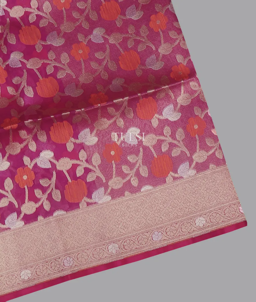 Purple Banaras Organza Saree T626182-image