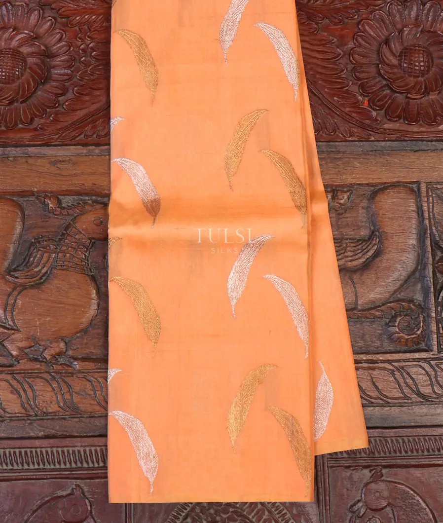 Peach Kanjivaram Silk Linen Dupatta LD3510-1-image