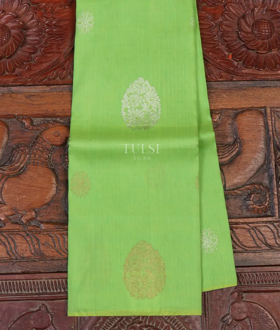 Green Kanjivaram Silk Linen Dupatta LI7307-1-image