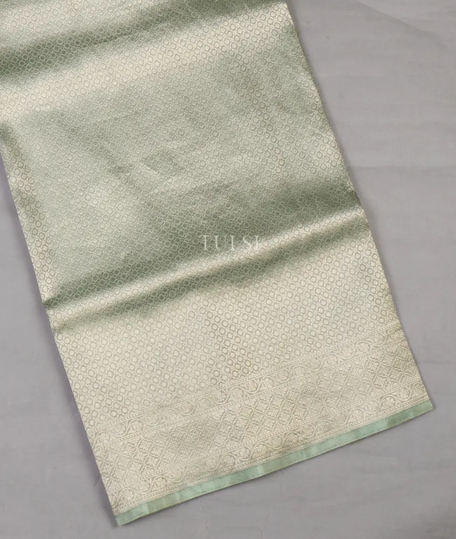 Greyish Green Banaras Tissue Silk Saree T655705-image