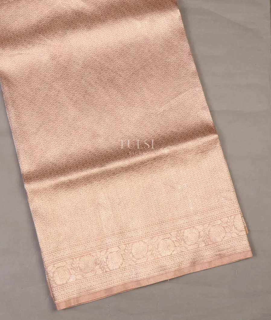 Salmon Pink Banaras Tissue Silk Saree T655702-image
