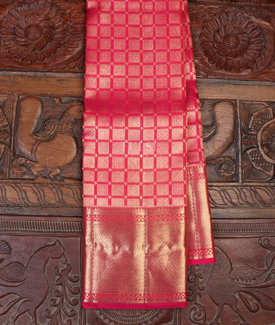 Reddish Pink Kanjivaram Silk Saree T654827-image