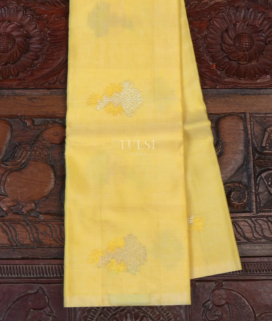 Yellow Kanjivaram Silk Linen Dupatta T159118-1-image