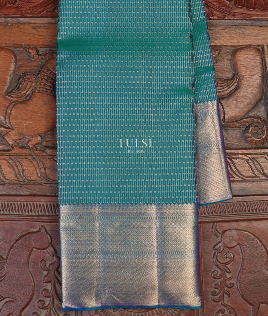 Peacock Blue Kanjivaram Silk Saree T654804-image