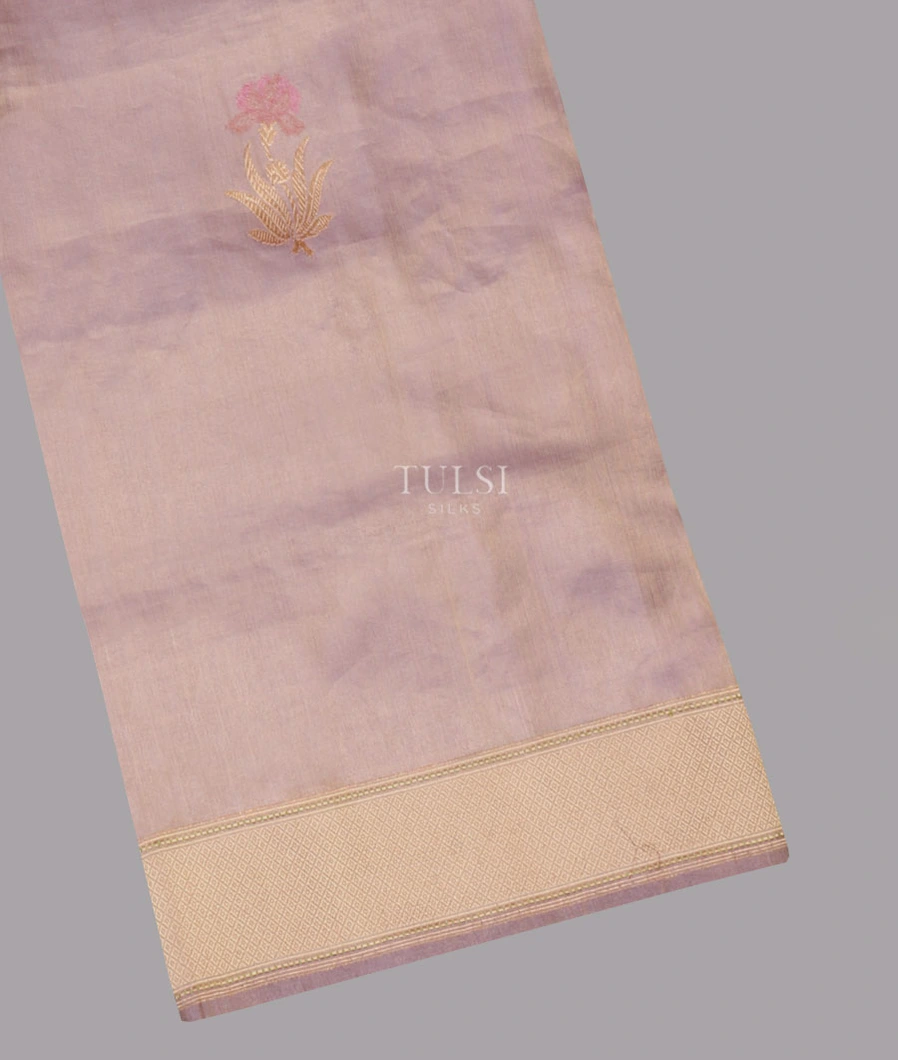 Lavender Tissue Banaras Silk Saree T594763-image