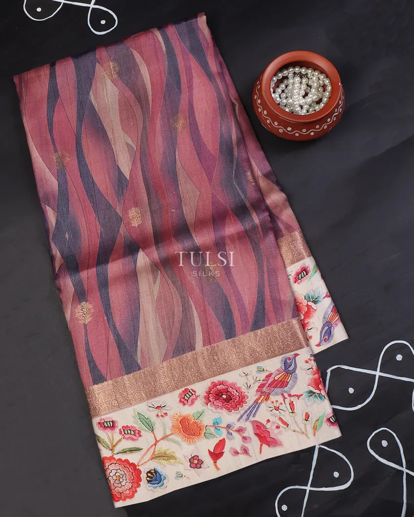 Multicolour Tussar Printed Saree T655058-image