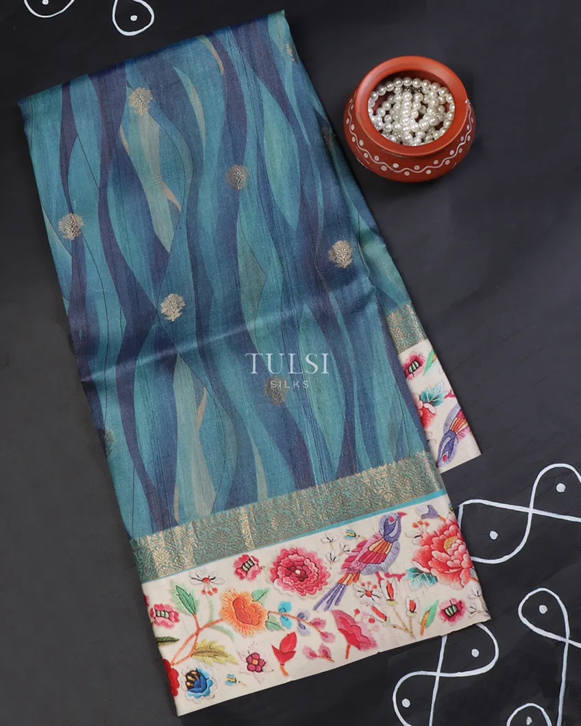 Multicolour Tussar Printed Saree T655060-image