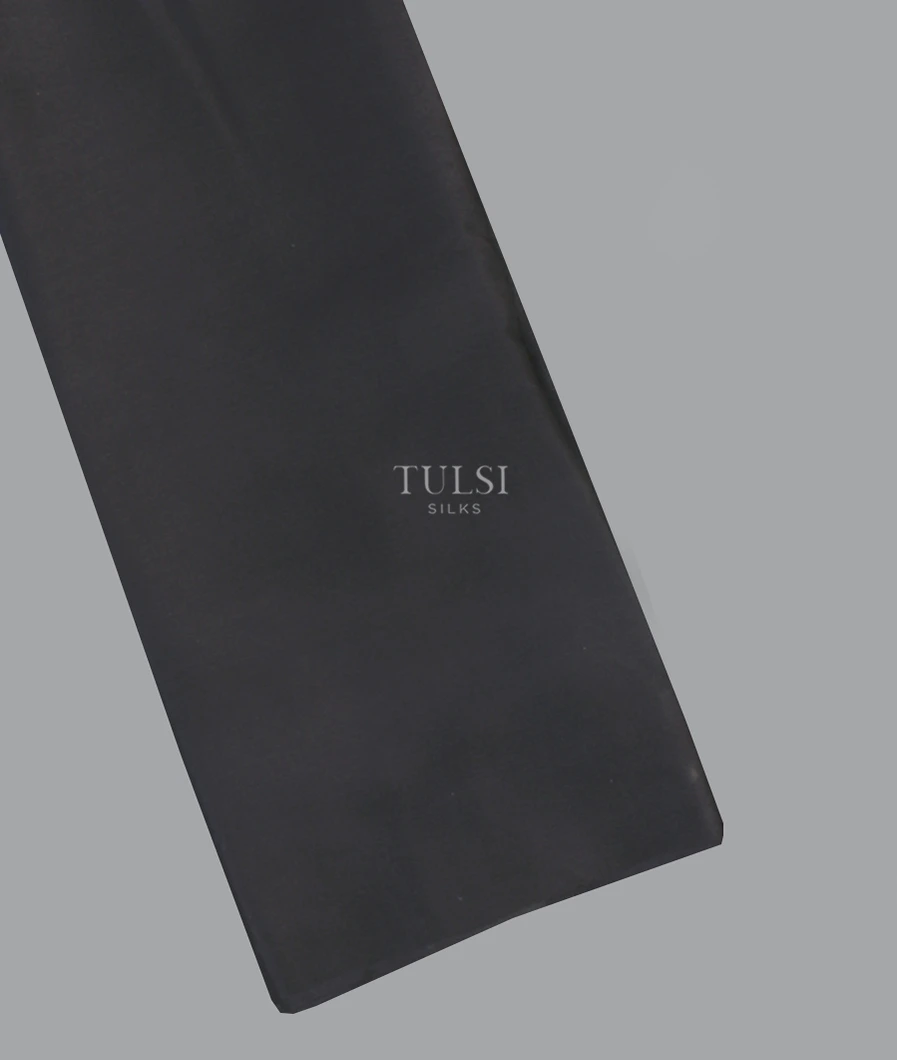 Dark Greyish Black Satin Crepe Silk Saree T655000-image