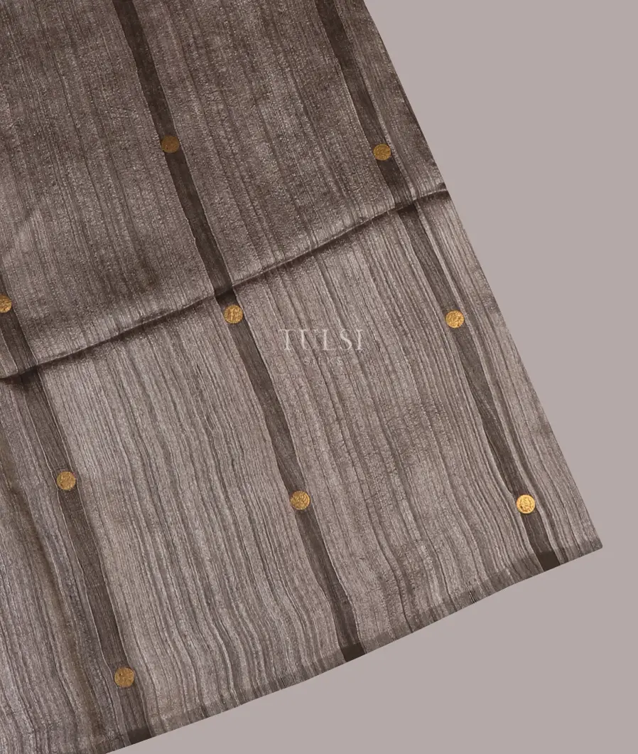 Grey Handwoven Tussar Saree T655773-image