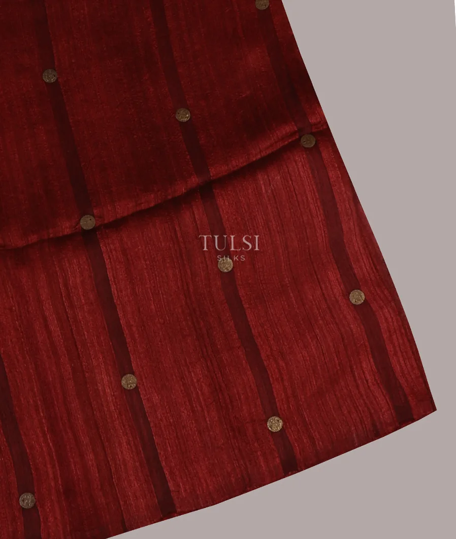Maroon Handwoven Tussar Saree T655777-image