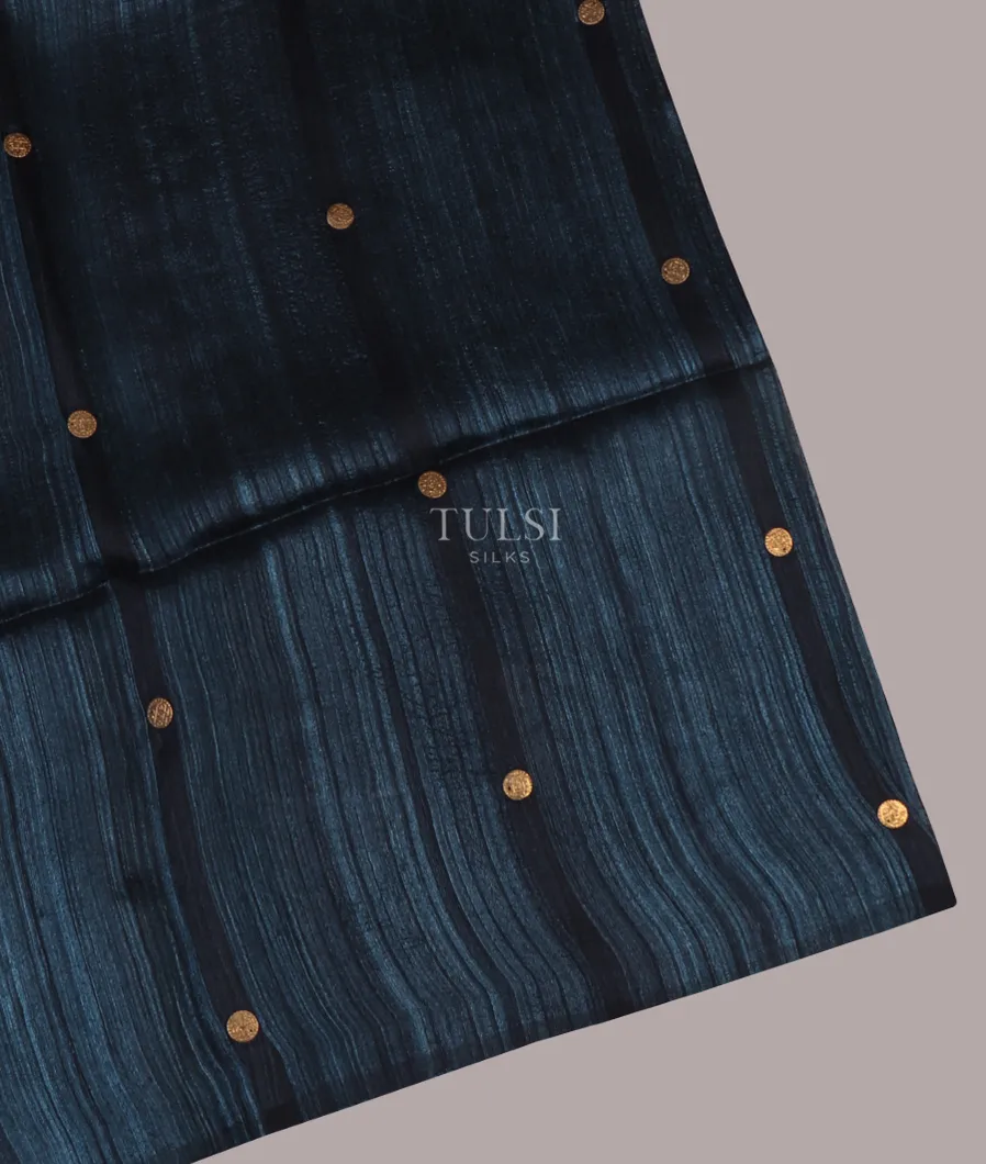 Blue Handwoven Tussar Saree T655760-image
