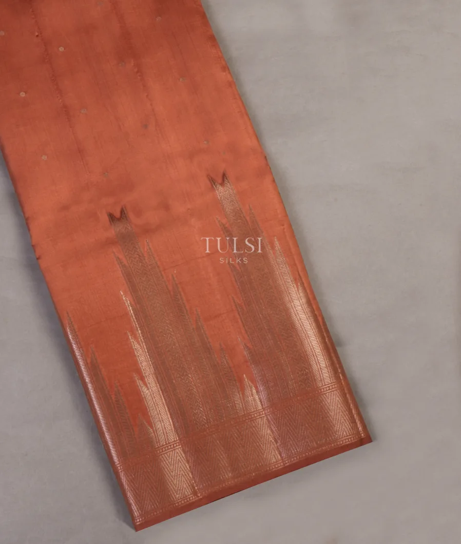 Rusty Orange Chaniya Silk Saree T656465-image
