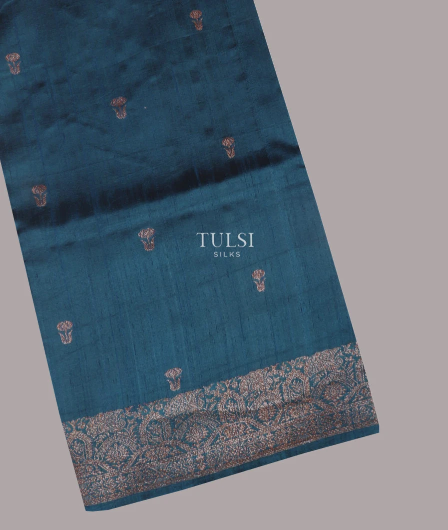 Blue Banaras Tussar Saree T656406-image