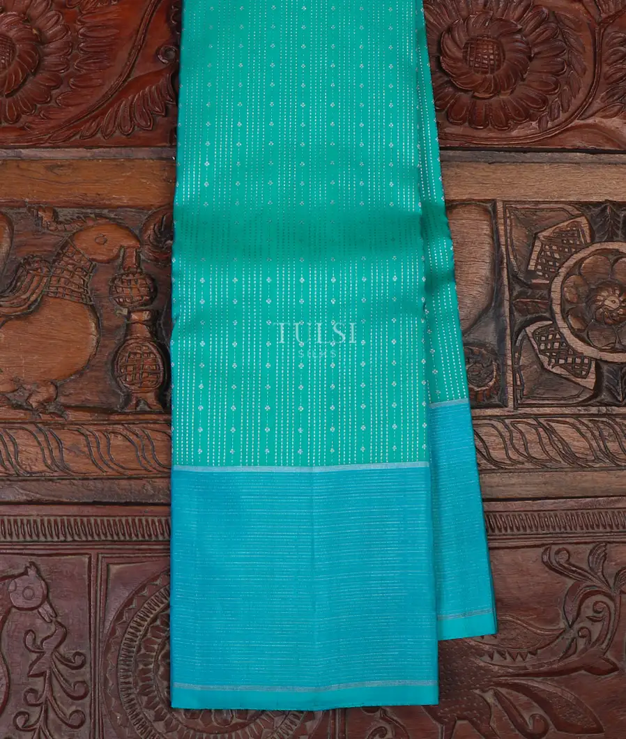 Bluish Green Kanjivaram Silk Saree T645679-image