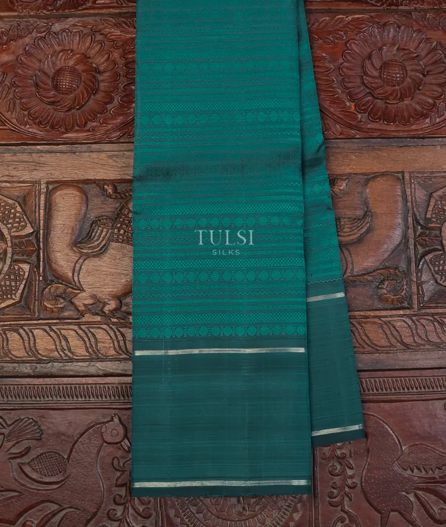 Peacock Blue Kanjivaram Silk Saree T657374-image