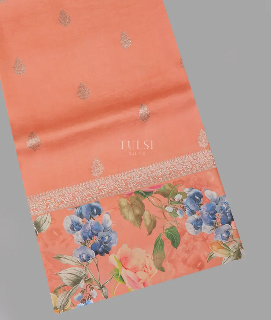 Peach Banaras Kathan Silk Saree T638744-image