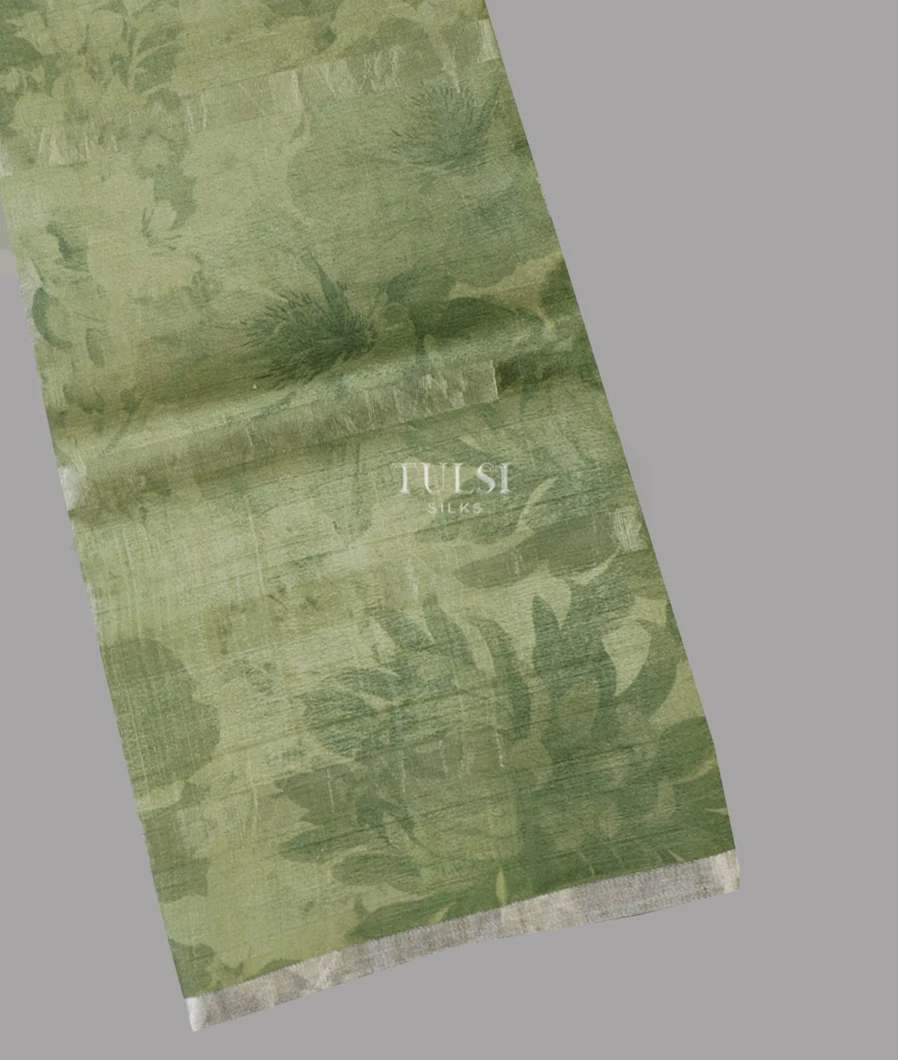 Green Tussar Printed Saree T654930-image