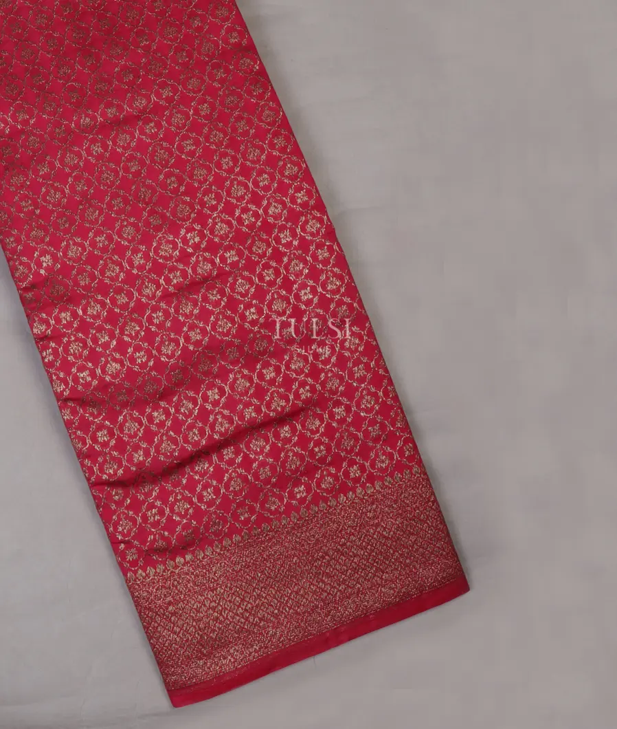 Reddish Pink Banaras Silk Saree T654592-image