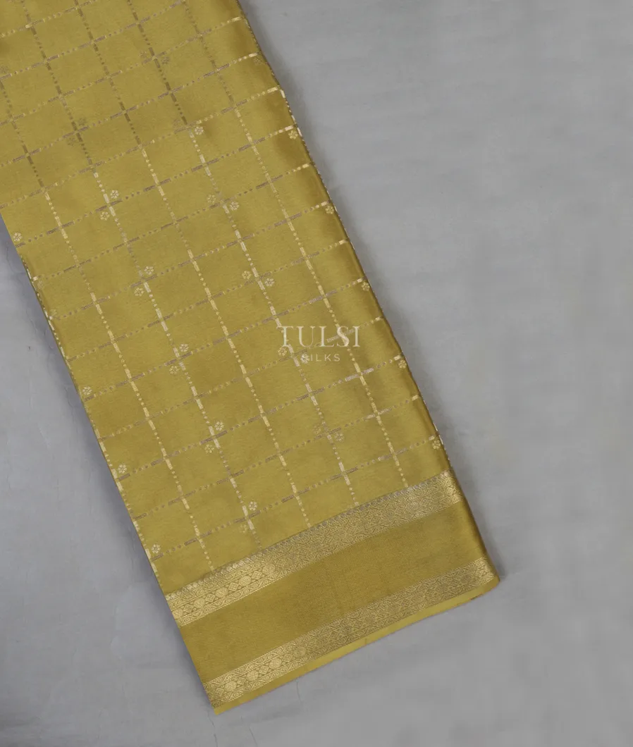 Yellowish Green Mysore Silk Saree T651073-image