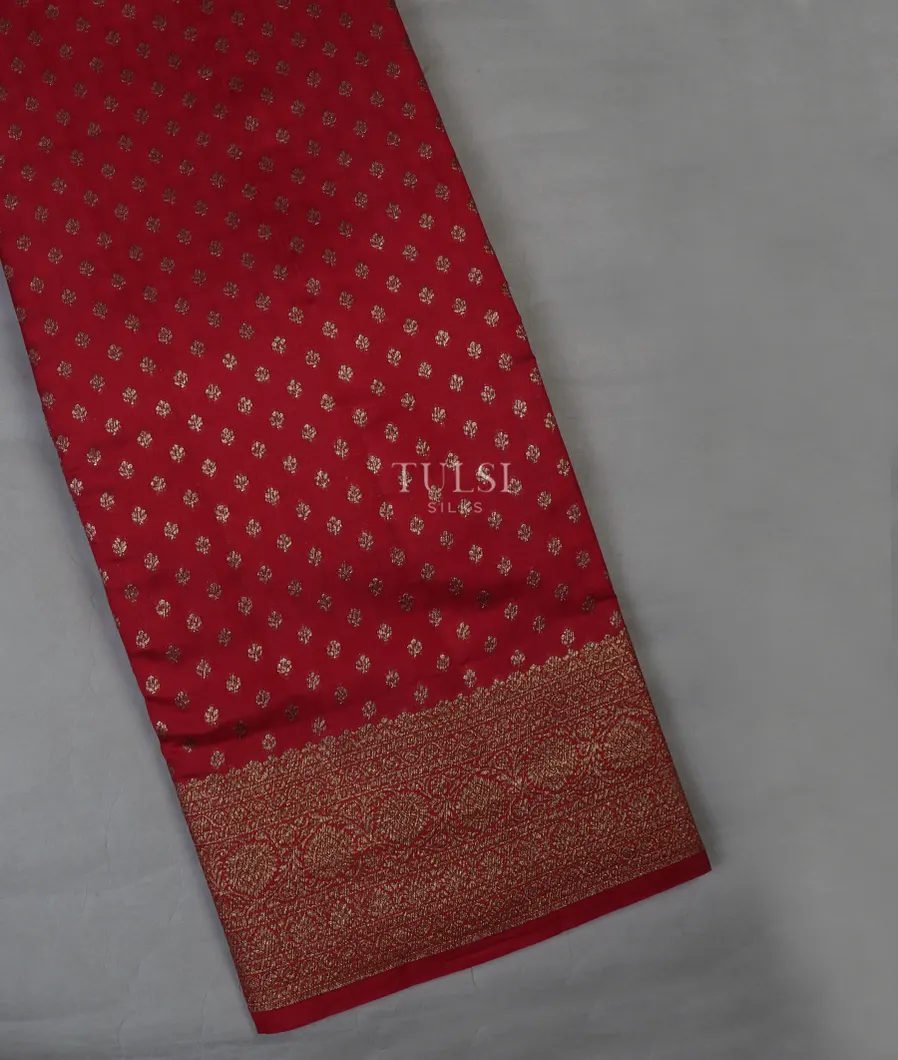 Red Banaras Silk Saree T654595-image