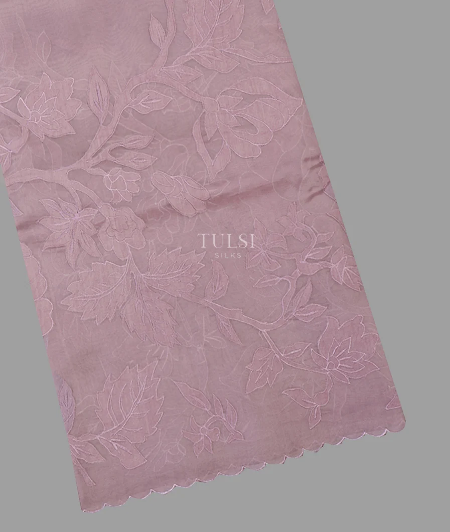 Lavender Kora Organza Embroidery Saree T653876-image