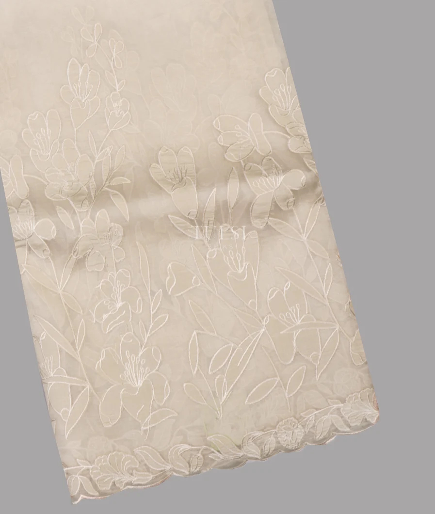 Off - White Kora Organza Embroidery Saree T653889-image