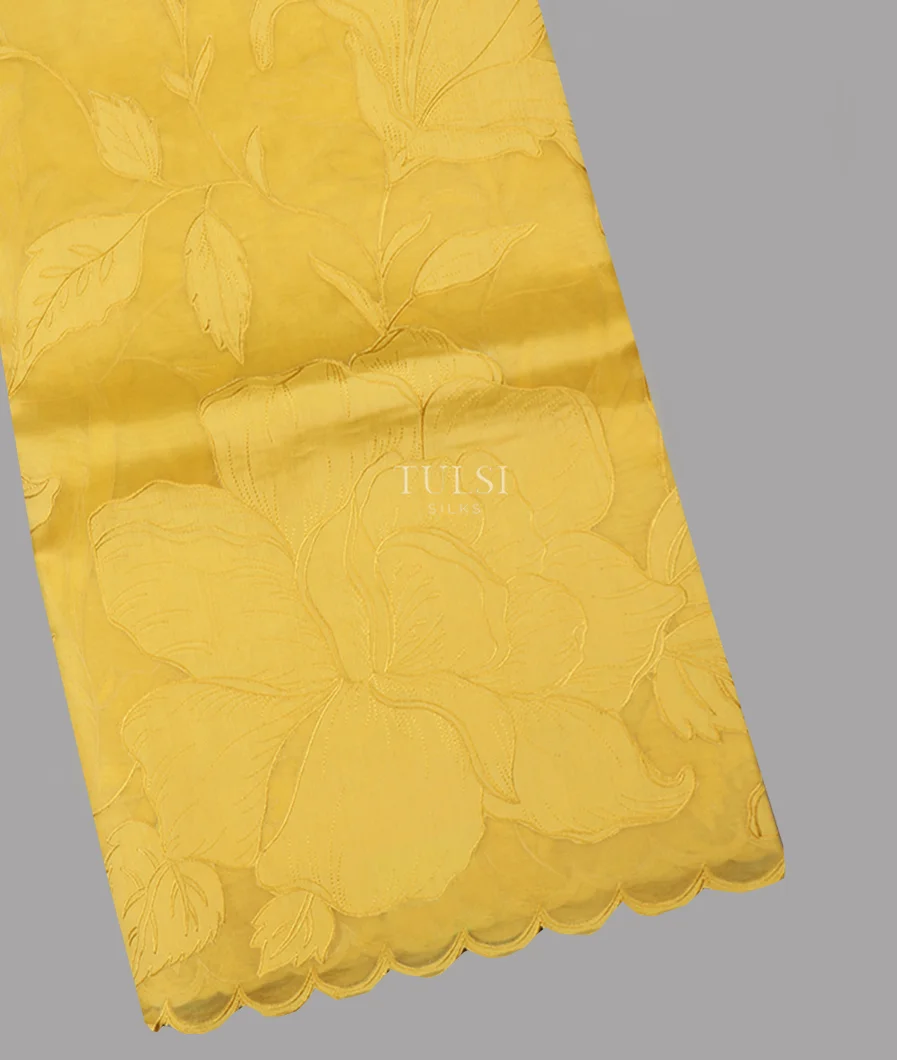 Yellow Kora Organza Embroidery Saree T653881-image