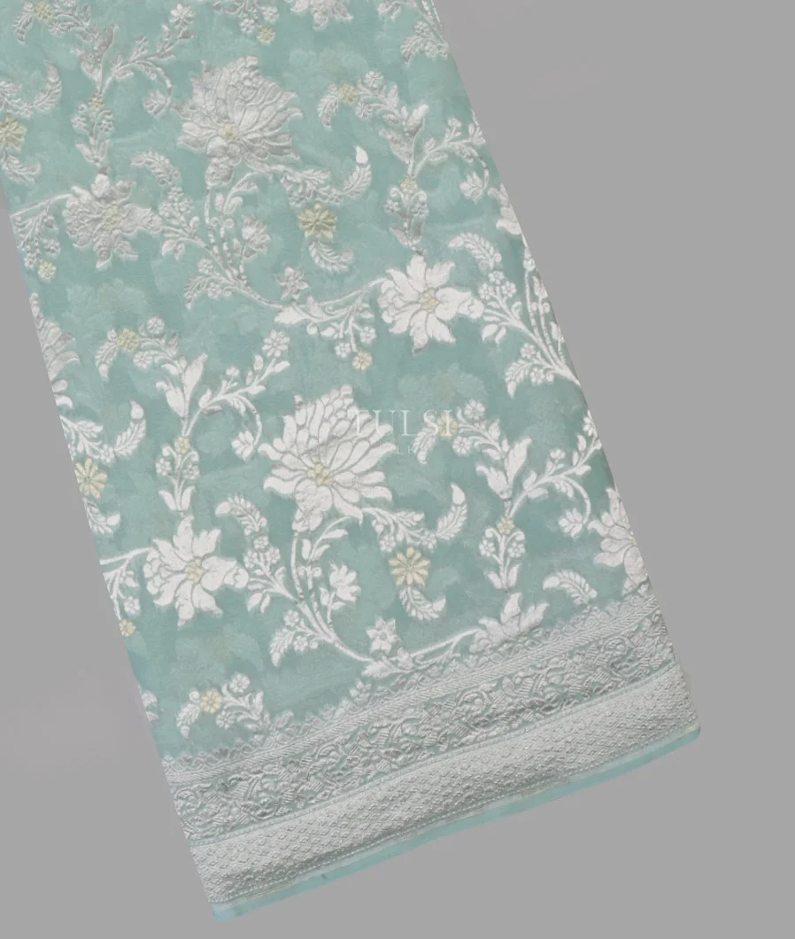 Light Blue Banaras Georgette Silk Saree T643616-image