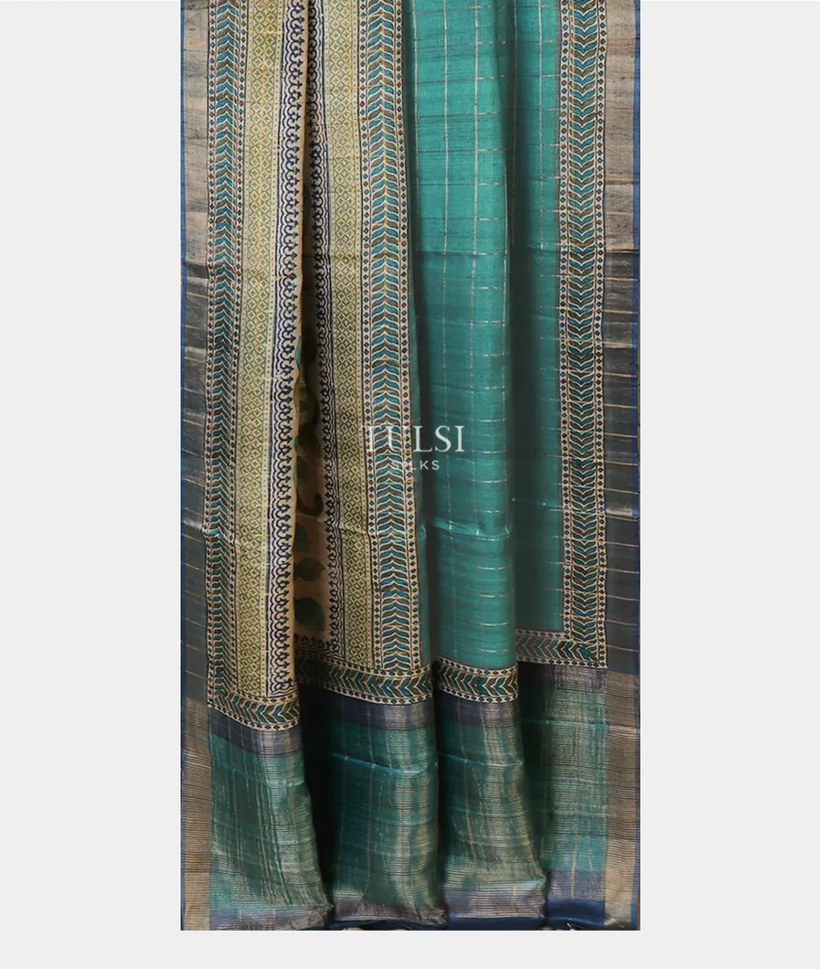 teal-blue-tussar-printed-saree-t654526-t654526-b
